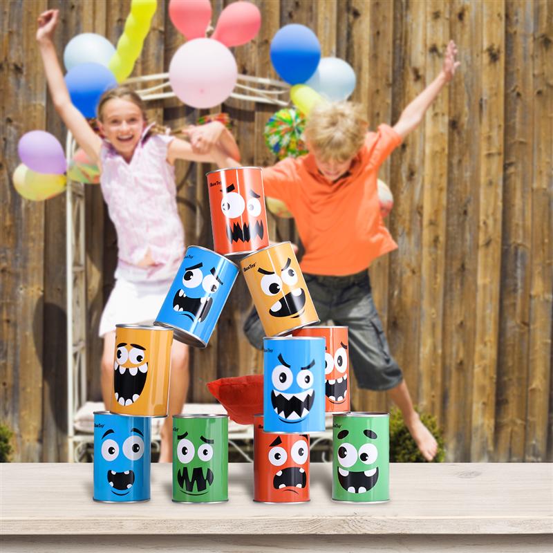 10Pcs Bean Bags Can Toys Outdoor Circus Toss Game Booth Bean Bags Toy Toss Game for Backyard Garden