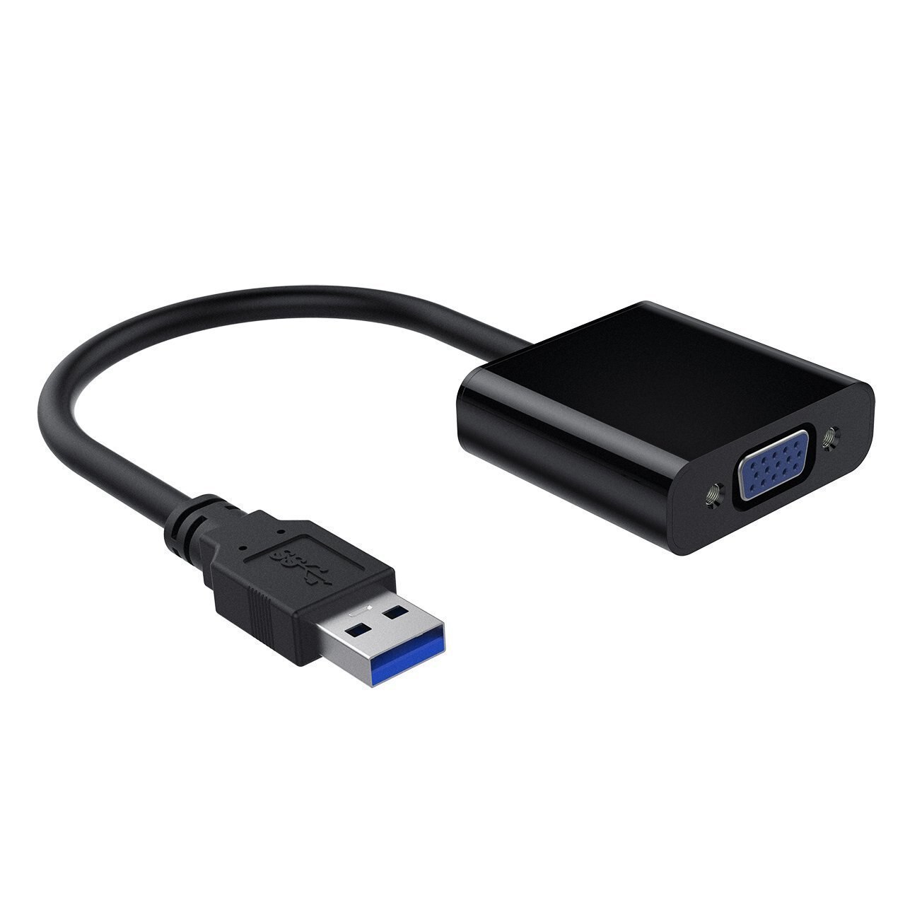 USB 3.0 2.0 to VGA USB to VGA HDMI Male-Female 1080P Adapter Converter: USB to VGA - Black