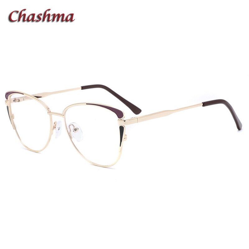 Chashma-gafas de sol con de ojo de gato para mujer, lentes ópticas graduadas, a la , antirayos azules, para fotos, color gris: Gold Red