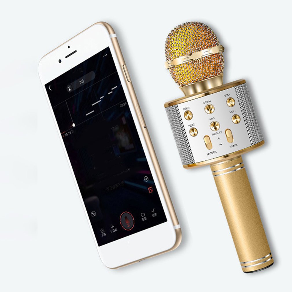 Bluetooth ktv trådløs karaoke håndholdt mikrofon usb-afspiller mikrofon højttaler bærbar jul fødselsdag hjemmefest
