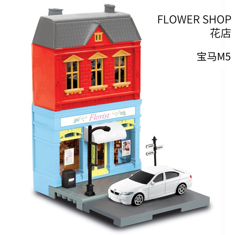 Yufeng City Europe Cabin Handmade DIY Assembled City Scene Architecture House Alloy Car Model Toy: 614011