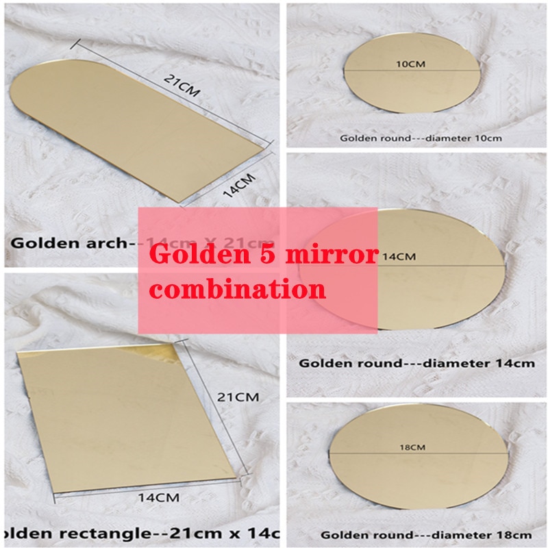Acrylic Mirror Board Cosmetics Photography Backdrops Birthday Room Decoretiong Ornaments Photograthy Props for Photo Studio: Golden combinations