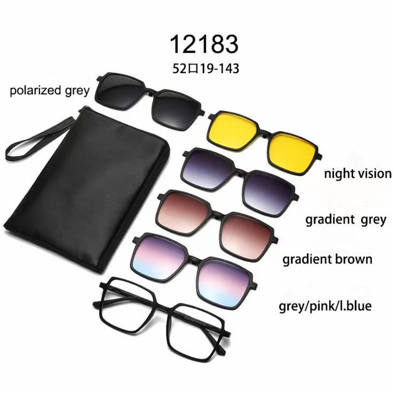 YIMARUILI Ultra-light 1+5 Magnetic Clip TR90 Round Retro Square Optical Prescription Eyeglasses Frame For Men and Women: WHITE