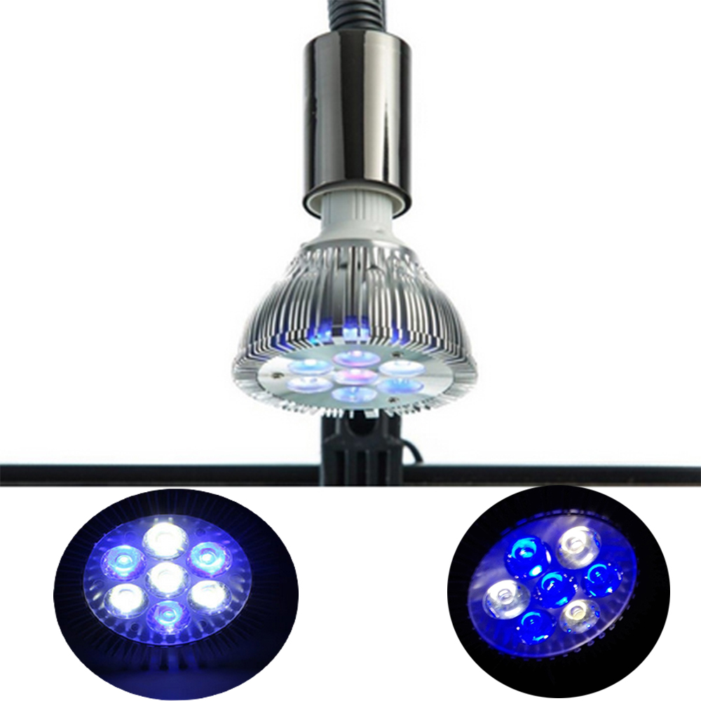 Luz de acuario LED Par30 de espectro completo, 21W, Arrecife de Coral usado, luz de acuario LED E27, luces de cultivo de plantas para tanques de arrecife de agua salada