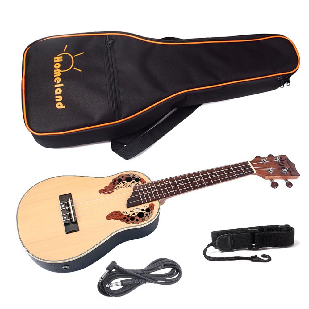 23 Inch Portable Ukulele Spruce Wood Fingerboard Bridge Ukulele Set With Bags Straps