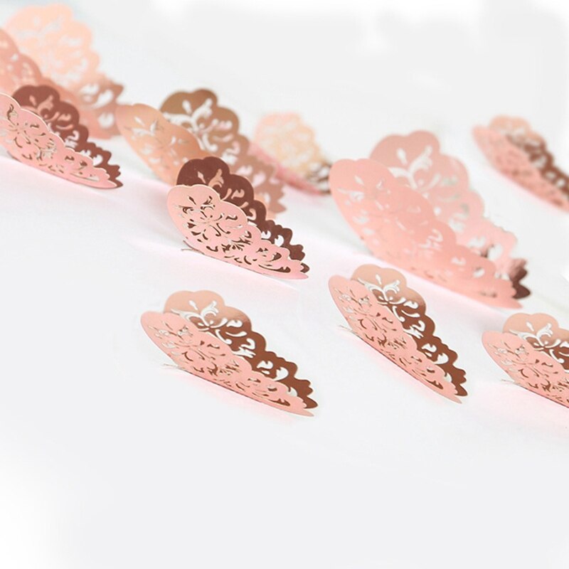 12 stuks 3d vlinderbehang voor bruiloftsdecoratie, woonkamerraamdecoratie, huisdecoratie, gouden zilveren vlinderstickers