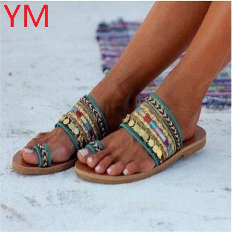 femmes sandales artisanales tongs à la main Style grec Boho tongs sandales Streetwear Chaussures Femme 43