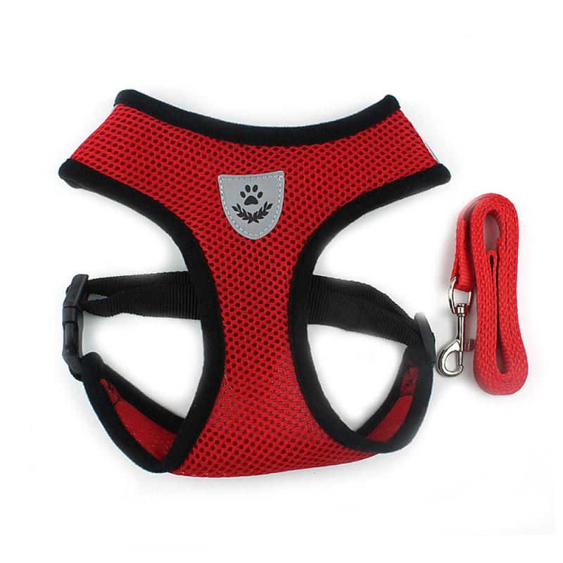 Dog Harness Vest Training Puppy Soft Mesh Pet Harness For Dogs Cats Small Nylon Chest Strap Bulldog Mascarillas Home Garden: Red / S
