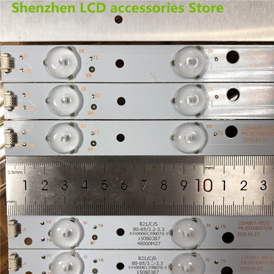 10Pieces/lot FOR Lenovo 48A21Y LCD backlight strip 30348008201 30348007201 LED48D7-ZC14-01 (A)