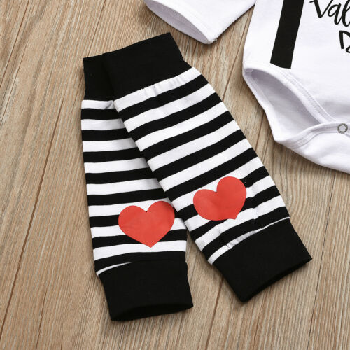 Pudcoco mijn eerste valentijnsdag baby jongens meisjes bodysuit letter print tops een paar sokken kinderoutfit kleding pak
