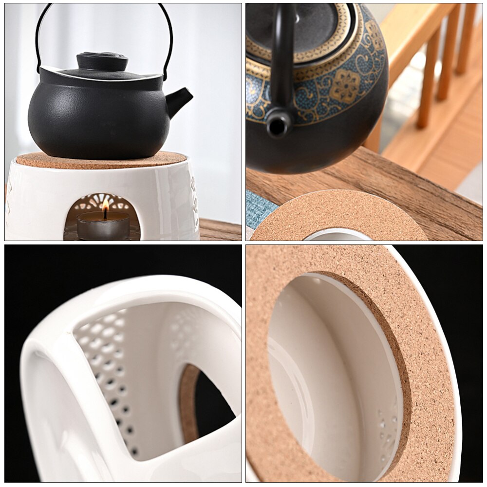 1pc Teapot Warmer Ceramic Tea Candle Holder Teapot Heating Base Pedestal