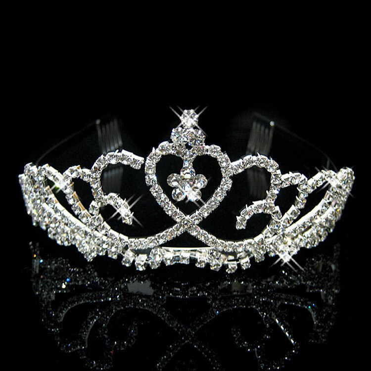 Pearl Inlaid Crowns Tiaras Bridal Wedding Jewelry Accessories Princess Birthday rhinestone Crystal Tiara: 17