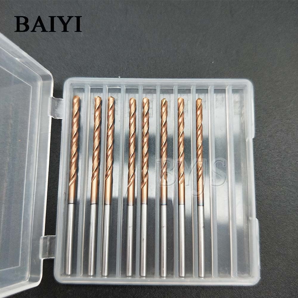 10pcs Carbide Alloy Drill Twist Coated Drill Bits 2mm Super Hard Stainless Twist Bit Straight Handle Solid Monolithic Drill