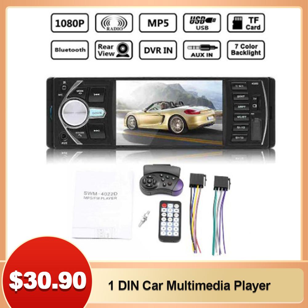 1 Din Auto Multimedia Speler Autoradio MP3 Speler Bluetooth Stereo Video Auto Digitale 1Din Multimedia Speler Achteruitrijcamera