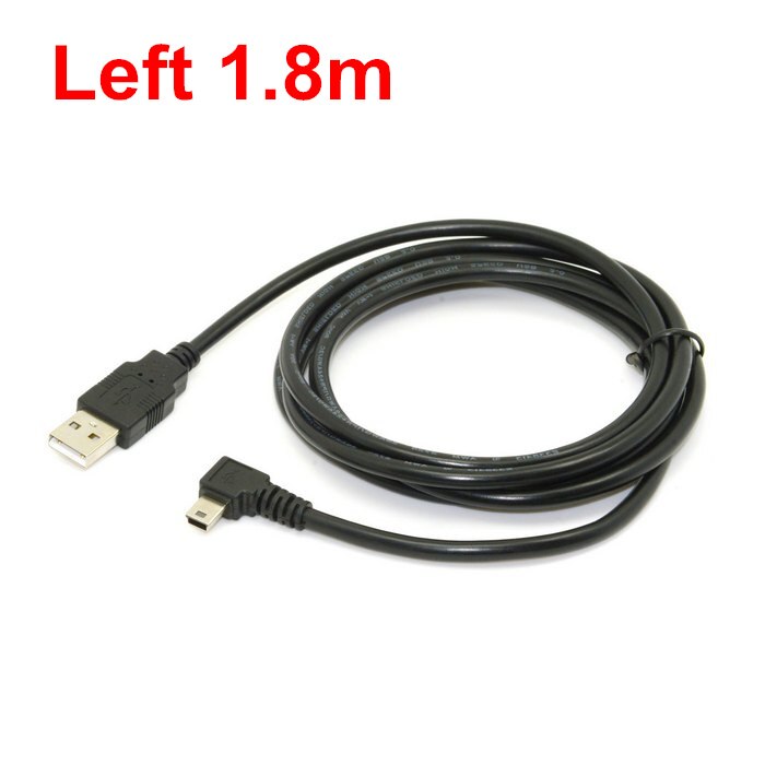 Mini usb b type 5 ben han venstrevinklet 90 grader til usb 2.0 han datakabel 50cm 180cm usb mini-b vinkelkabel 0.5m 1.8m 6ft