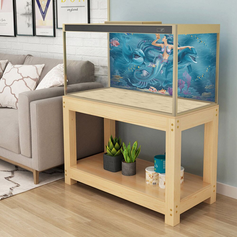 Aquarium Background Sticker Mermaid Fish Tank Wallpaper Aquarium Poster Decal
