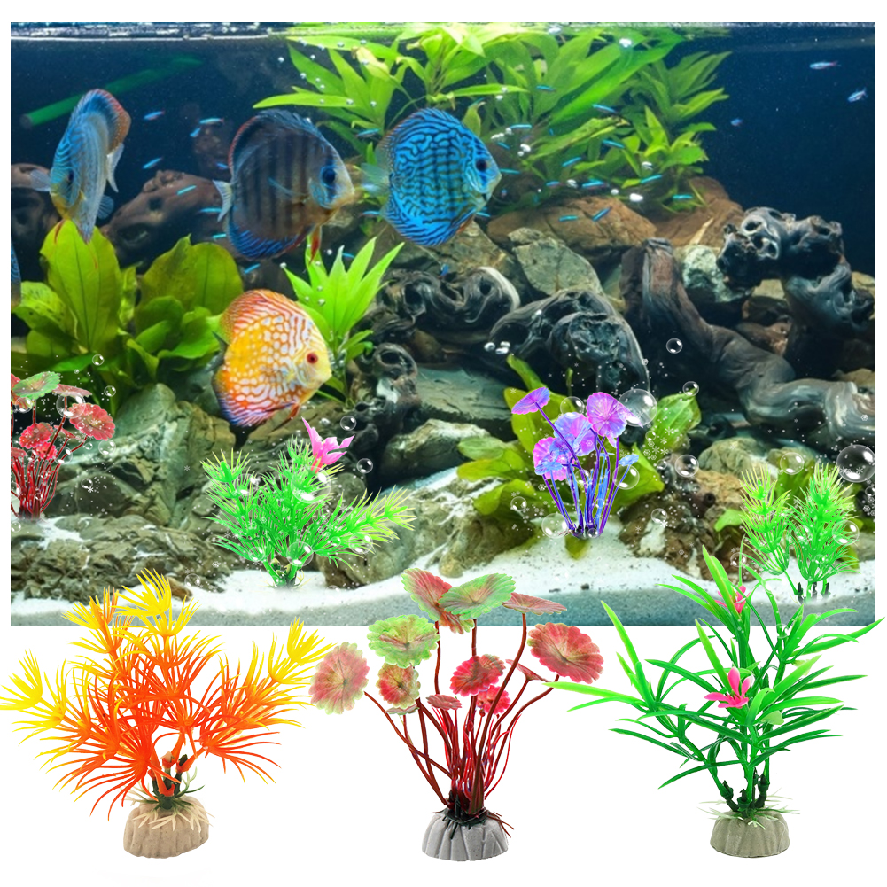 10cm Artificial Aquarium Plant Decoration Fish Tank Simulation Submersible Flower Grass Ornament For Aquarium Underwater Plant