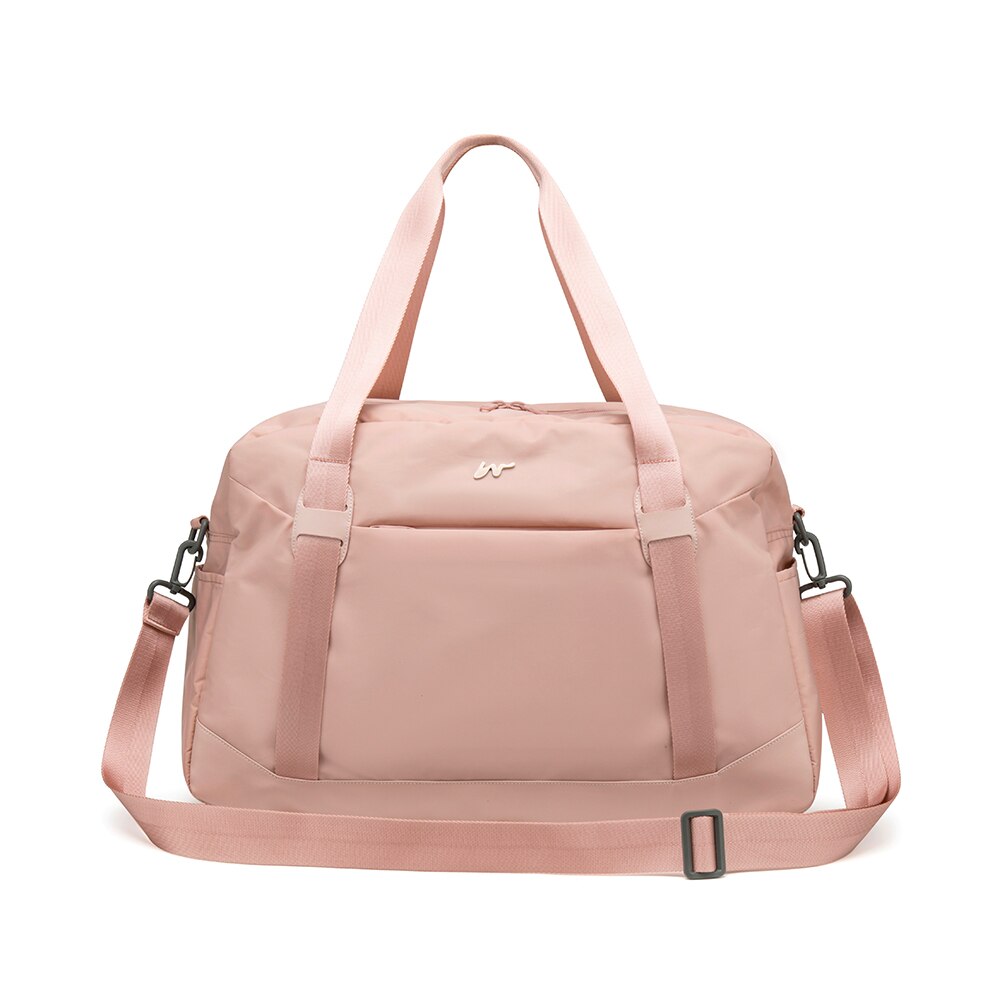 Duffle Bag Backpack Women Mens Travel Sports Gym Bag With Shoe Compartment: Pink