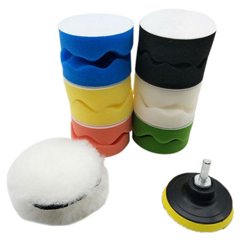 Sponge/Wooden Polishing Pads 3\" for Car Polisher w/ M10 Drill Adapter 30Ccm Polishing Buffing Durable Practical