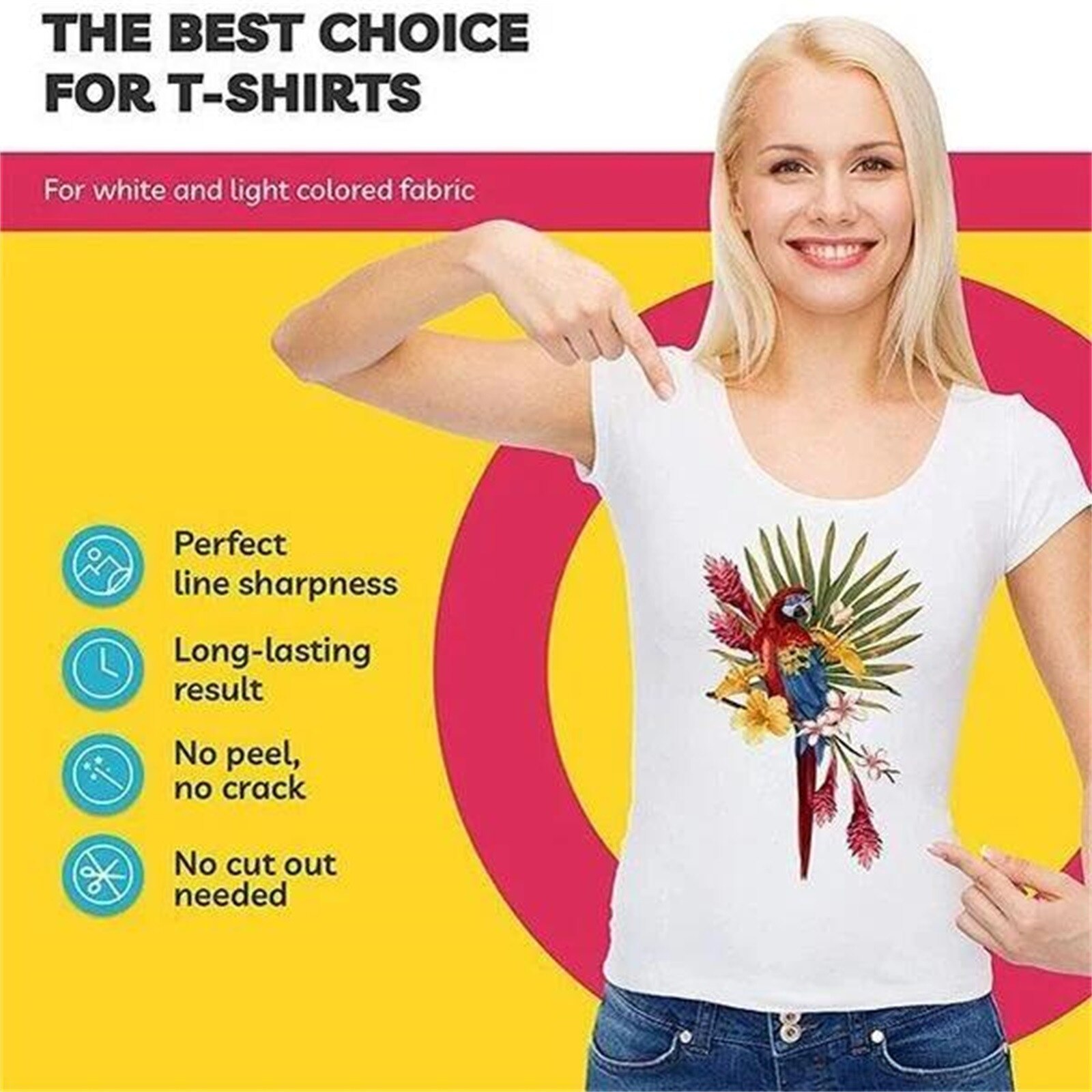 10PCS Fabric Heat Transfer Paper For Cloth T-Shirt Iron On Inkjet Light Fabrics Heat Transfer Paper Easy Manufacturing