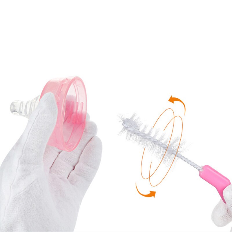 2Pc Veel Baby Fles Schone Spons 360-Graden Roterende Kind Speciale Fles Borstel Met Handvat Gebruiksvoorwerpen Borstel wassen