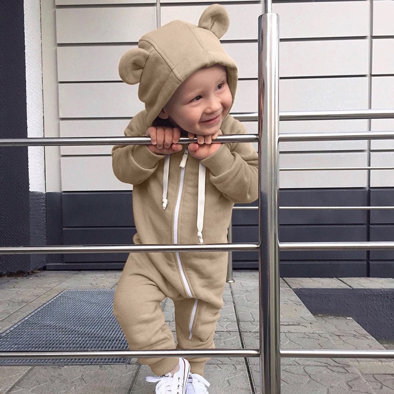 Geckatte Herfst Winter Eenhoorn Leuke Romper Baby Meisje Kleding Solid Baby Boy Kleding Babygirl Onesie Pasgeboren Baby Kleding: Bruin / 6m
