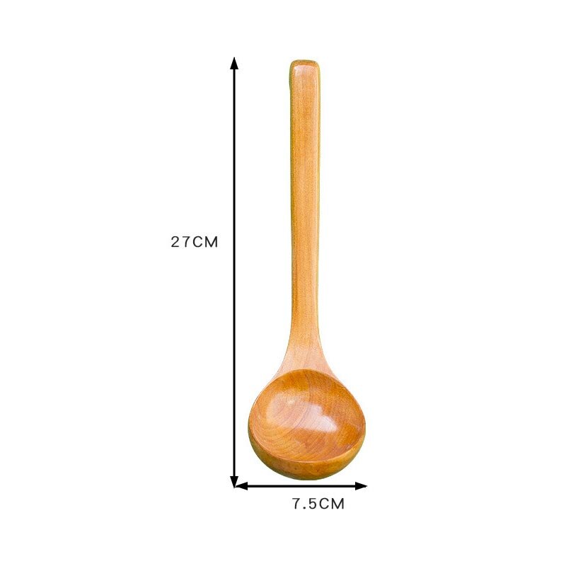 1Pcs Multi Purpose for Home Restaurant Kitchen Tool Wooden Nice Cooking Utensil Soup Spoon Stirring: gold oil paint spoon