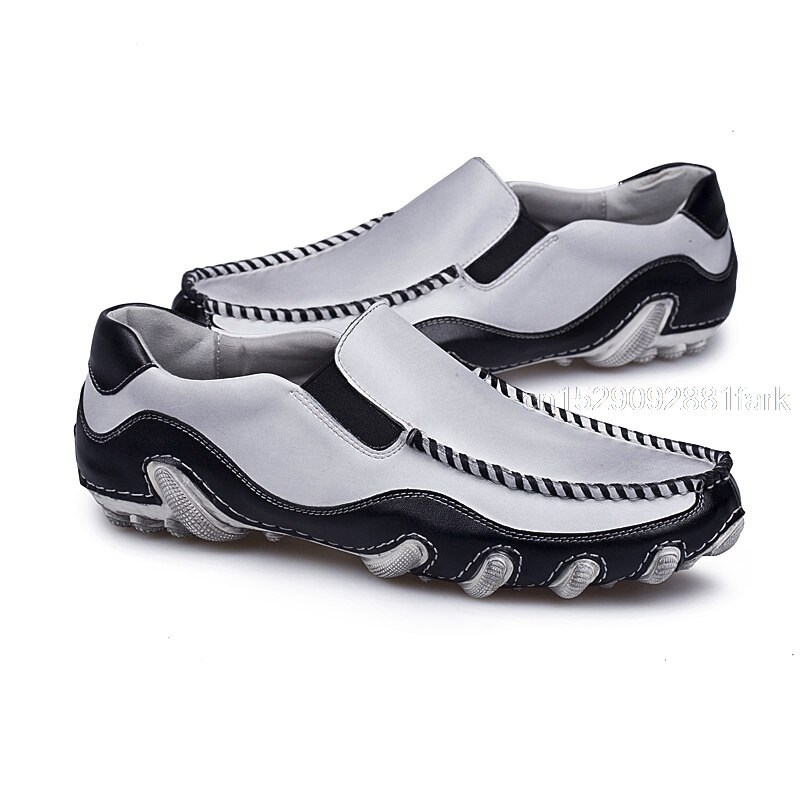 Mens Leather Golf Shoes Slip On Anti-slip Training Sports Sneakers Male Waterproof Breathable Soft Sole Casual Golf Shoes