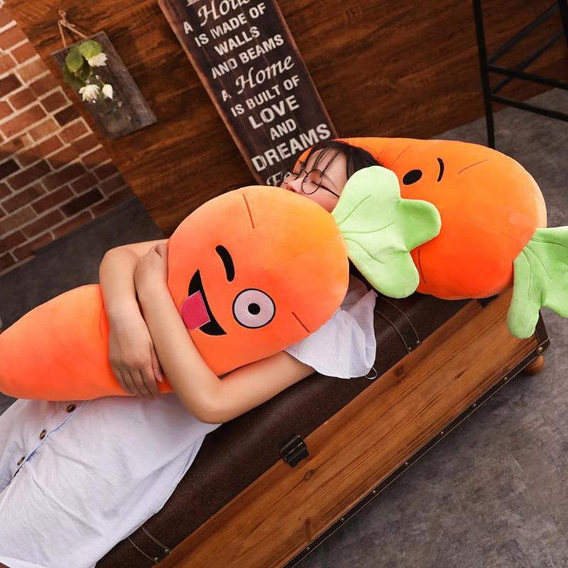 Expression Carrot Plush Toys Cute Radish Pillow Doll Toy Plush Cushion Sleeping Girl Children Pillow G6N4