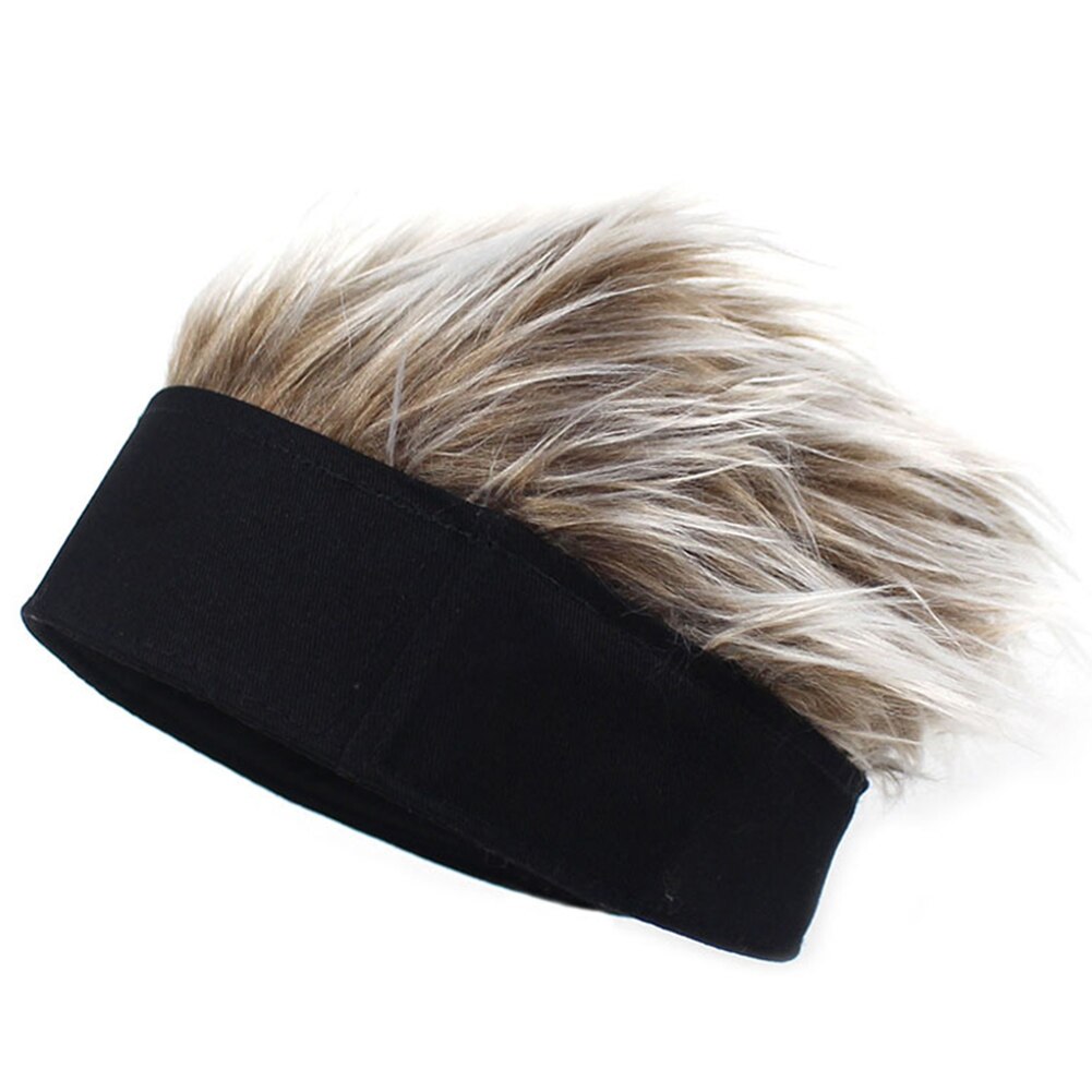 Men Women Beanie Wig Hat Fun Short Hair Caps Breathable Soft for Party Outdoor J55: coffee black