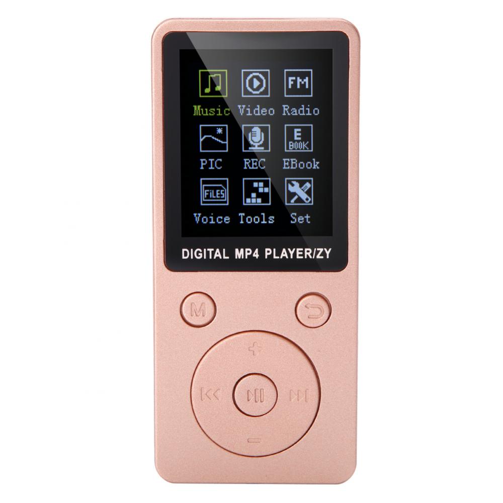 MP4 Speler Draagbare Screen Mp4 Muziekspeler Ondersteuning 32Gb Tf Card Met Hoofdtelefoon Lange Standby-tijd Black Video Speler: rosegold