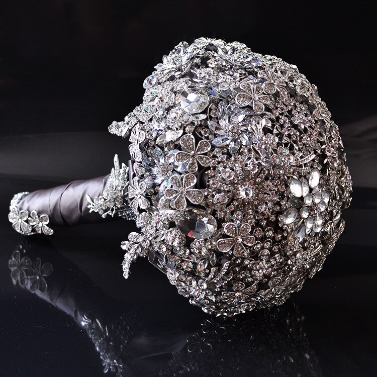 AYiCuthia luxe mariage Bouquet cristal mariée Bouquet mariage broche Bouquet argent bijoux mariage Bouquet S42