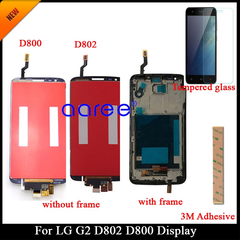 100% getest Lcd-scherm Voor LG G2 D802 LCD voor LG G2 D801 D805 Scherm LCD Touch Digitizer vergadering met frame