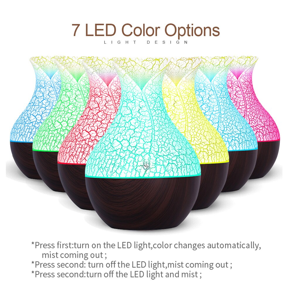 Mini USB Air Humidifier Mechanical Household Single Nozzle Cold Aroma Diffuser Color Light Heavy Ultrasonic Humidifier 130ML