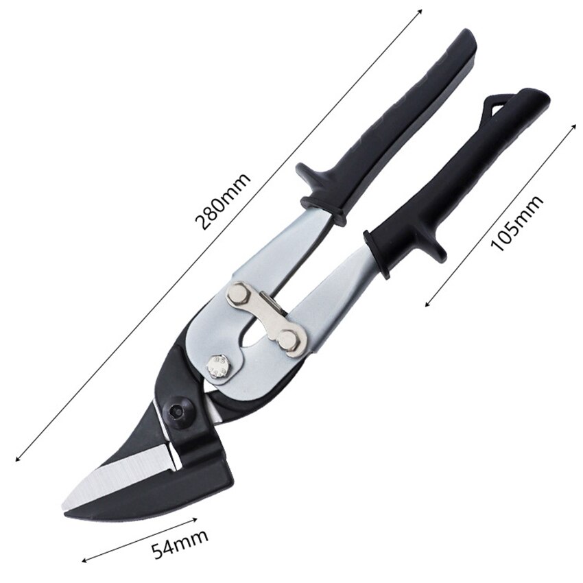 10 Inch Industrial Aviation Shears with Safety Lock, Offset Left Cut Aviation Snip, Built-in Spring, for Cutting Metal Wires