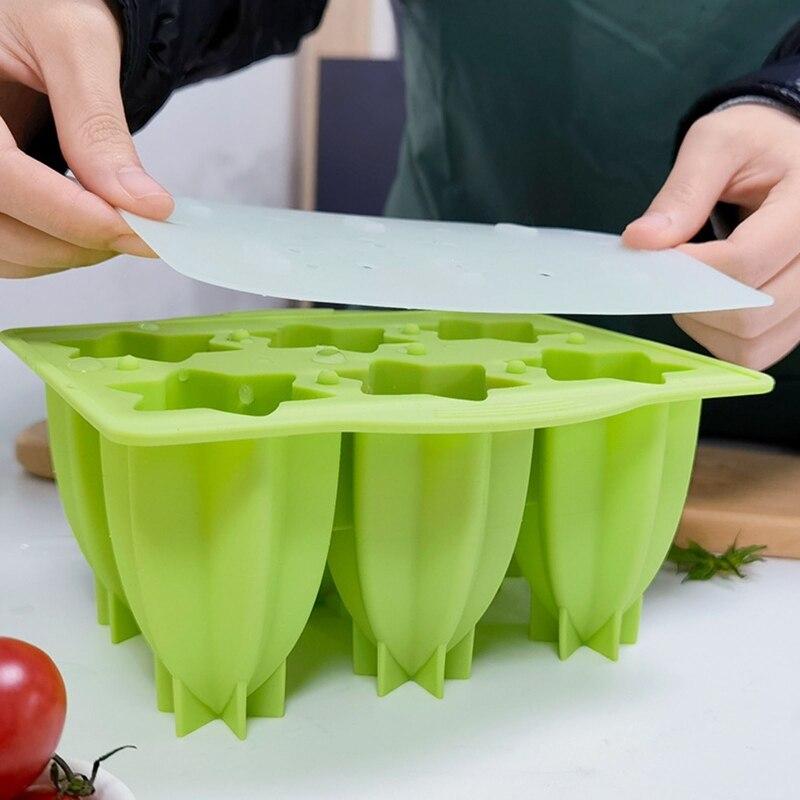 6 Holes Star Fruit Shaped Ice Cream Silicone Mold DIY Ice Tray Ice Cubes Moulds Popsicles Molds Food Grade Material Mold
