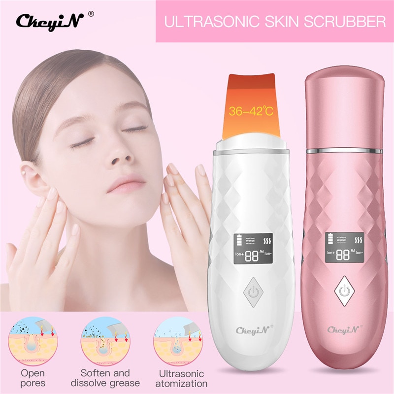 Ckeyin-Depurador de piel ultrasónico, limpiador Facial, eliminación de espinillas, Reduce las arrugas, máquina de Lifting blanqueadora Facial