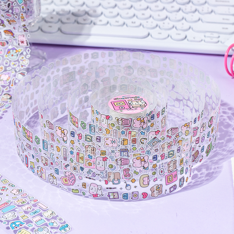 50mm * 2m pegatinas de dibujos animados cinta adhesiva decorativa DIY álbum de pegatinas diario hecho a mano suministros de álbum de recortes cintas adhesivas