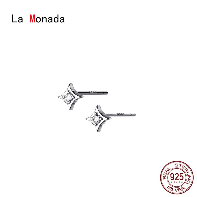 La monada kleine sternohrstecker , 925 sterlingsilber, 925 kleine silberohrringe für damen, mädchen mit piercings, studentinnen