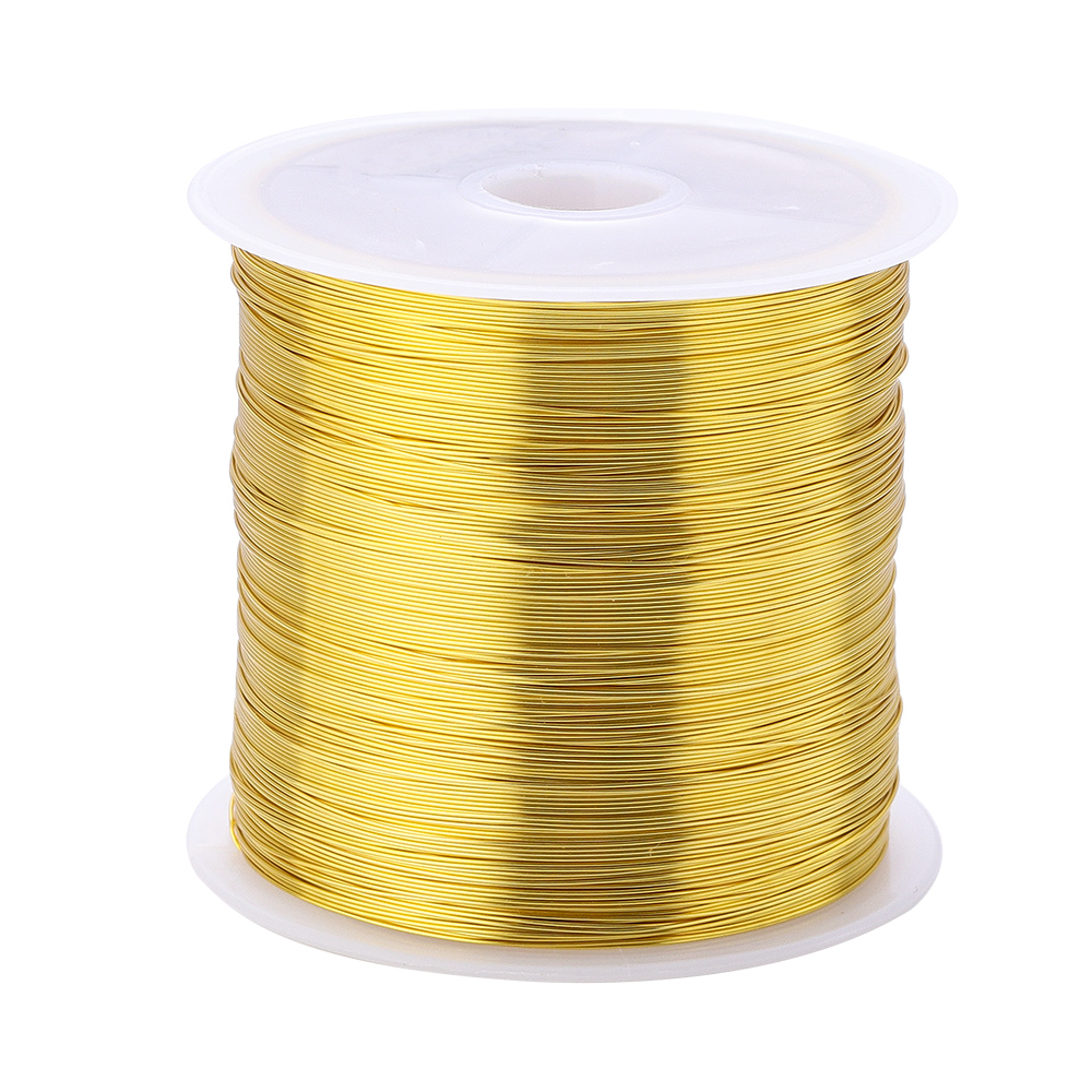 100m/rollo de alambre de cobre de Color dorado y plateado para fabricación de joyería DIY, pulsera, collar, DIY, alambre para abalorios que no destiñe, cuerda para joyería: Blanco