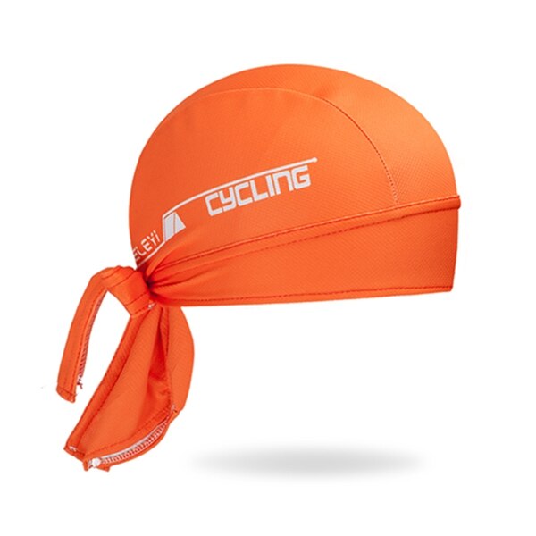 Udendørs sport mænd cykel cykling kasket bandana hat åndbar sved hjelm hat kranium pirat hoved tørklæde pandebånd: Orange