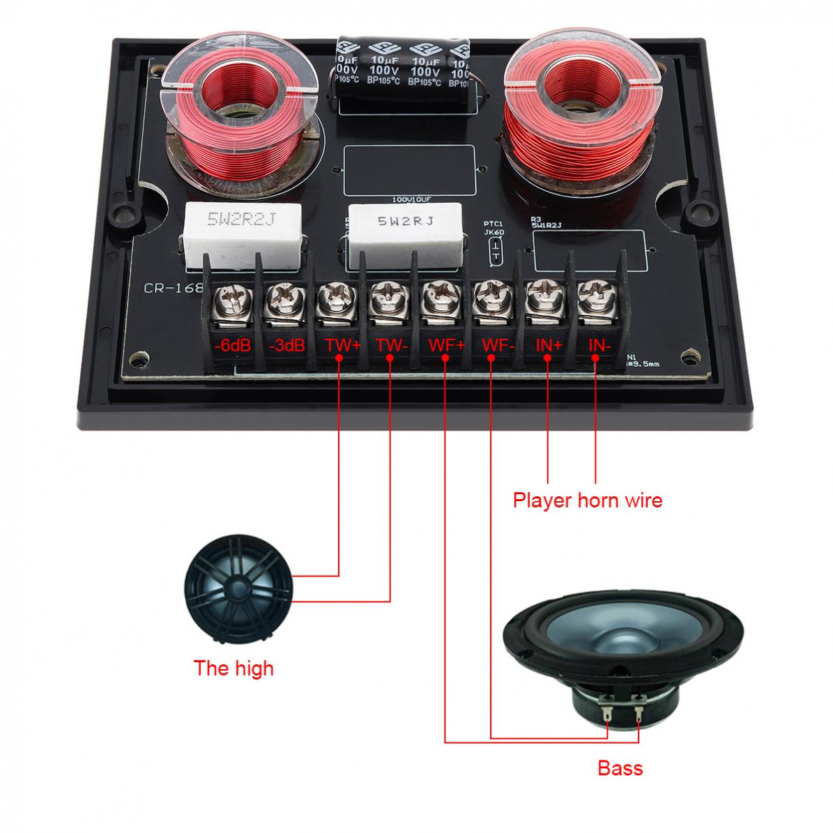 Frequency Divider Car Audio Modified Speaker Adjustable 2 Way Divider Easy Install Portable Frequency Divider