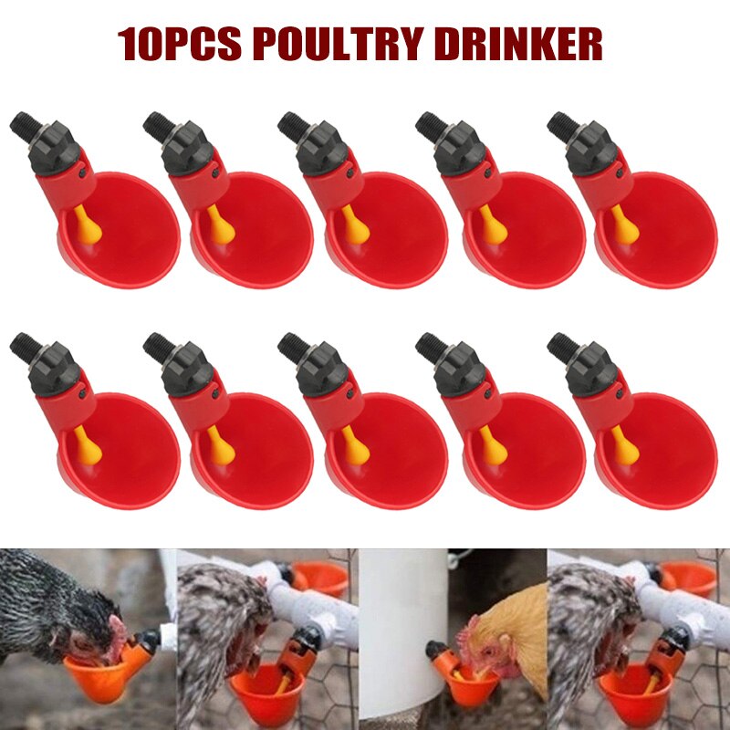 Fugle vand drikke kopper foder automatisk coops fjerkræ kylling høns drikker yu-hjem: 10 stk