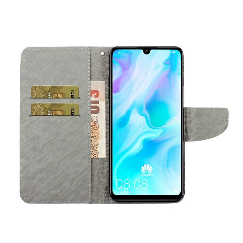 Voor huawei  y6p hoesje leren flip telefoonhoesje na voor coque huawei  y6p cover portemonnee houder cover voor huawei  y 6p y6 p fundas