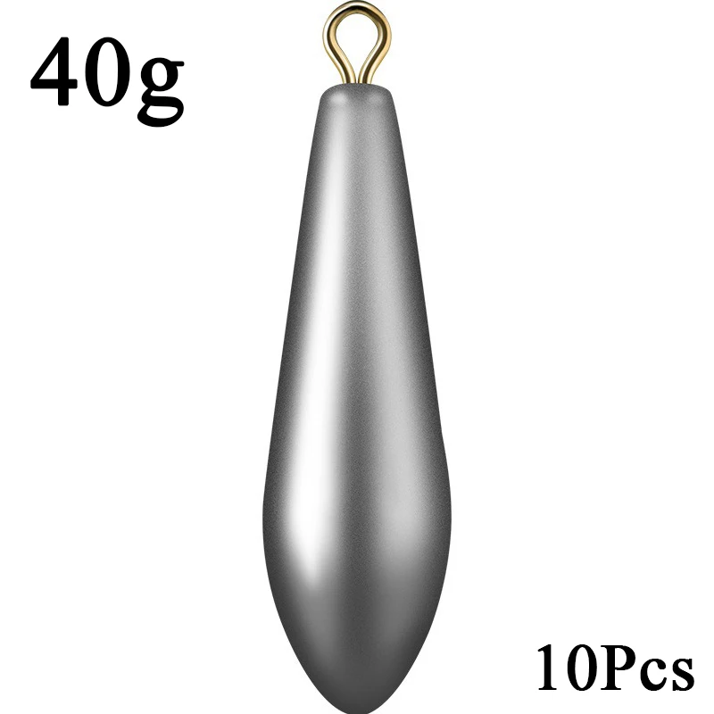 10 Uds 10g 15g 20g 30g 40g 50g plomo de pesca peso grande peso de fundición lejana plomo de pesca de mar para accesorios de aparejos: Blanco