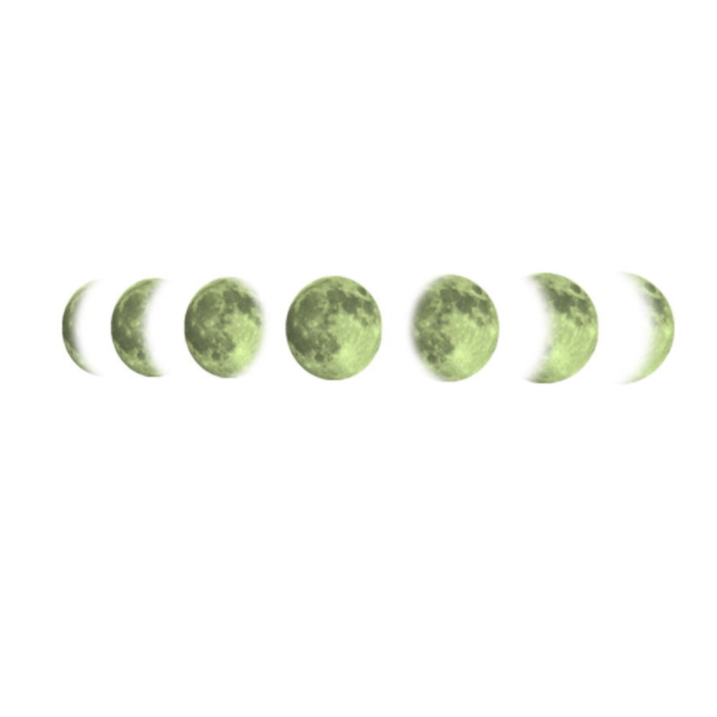 Lunar Eclipse Fluorescent Wall Sticker Glow In The Dark Sticker Removable Wall Paper Decor For Home Room Nursery Bedroom: Default Title