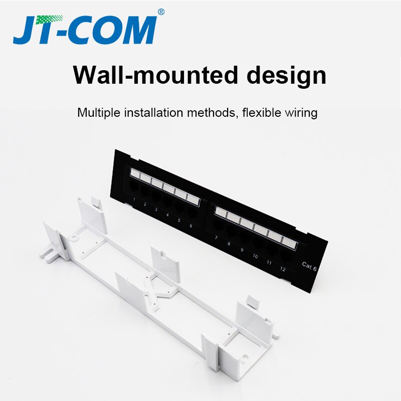 Panel de conexión CAT6 RJ45 de 12 puertos, adaptador de red LAN UTP, conector de Cable, red RJ45, estante de montaje en pared