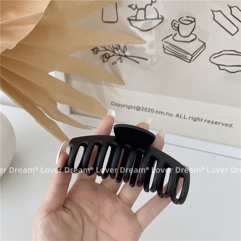 Pinzas grandes para el pelo para mujer, horquillas acrílicas esmeriladas, pasador, pinzas de cangrejo, accesorios para el cabello, color negro: 6