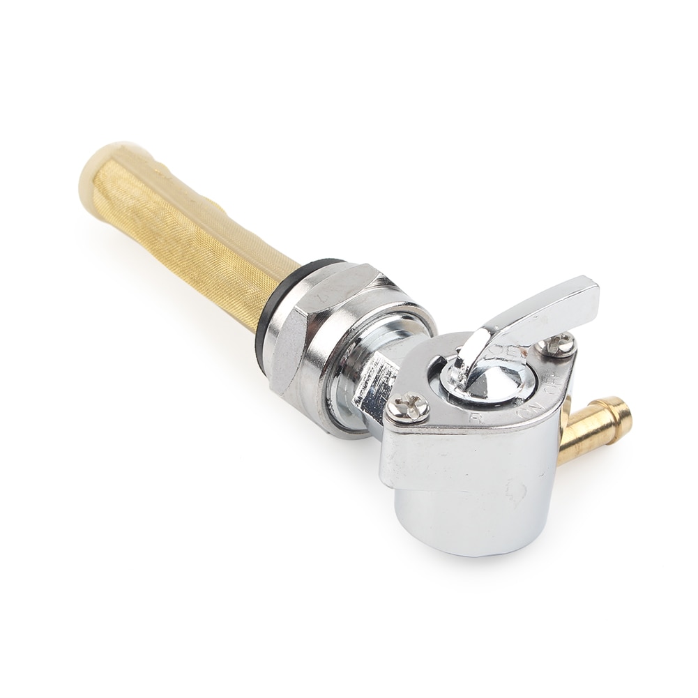 Fuel Valve for Harley Chrome Petcock Right Outlet Spigot for Big Twin Sportster Custom tanks w/ 22mm metric petcocks 13/16