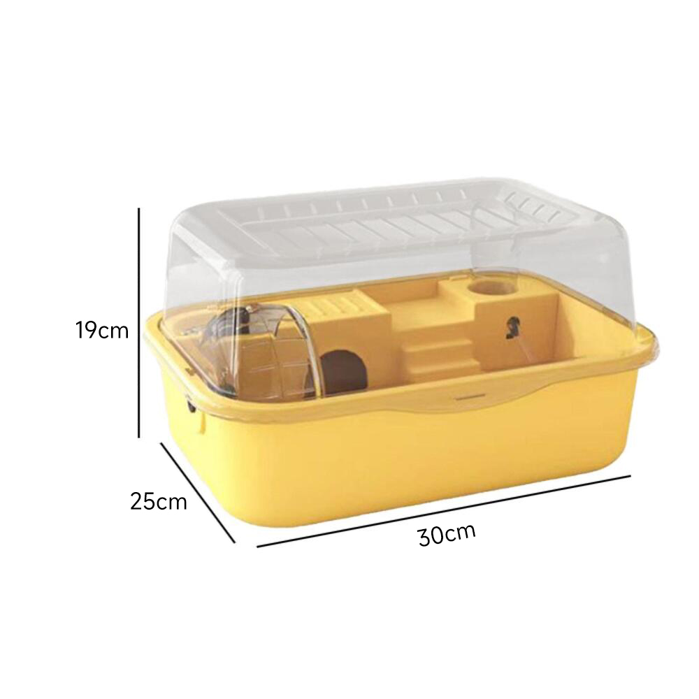 Hamster Cage with Water Bottle - Small Animal Habitat for Mice, Guinea Pigs - Plastic